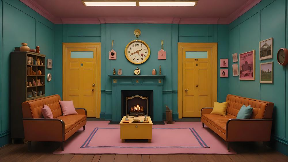 Vintage Fantasy Living Room with Modern Twist wallpaper