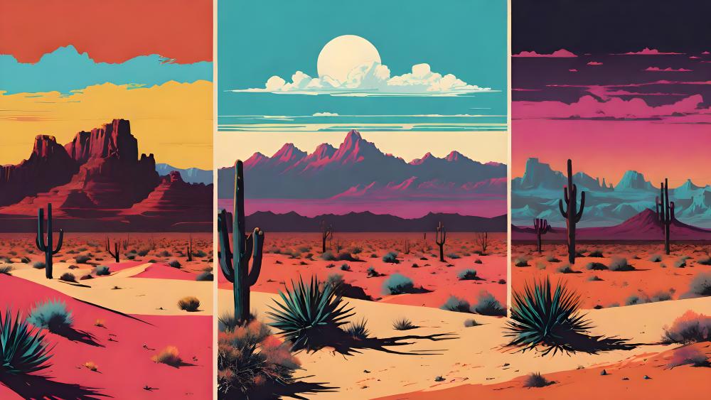 Desert Hues under Cosmic Skies wallpaper