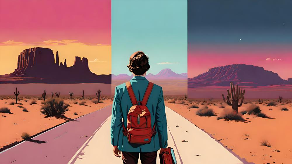 Journey Through Multicolored Desert Realms wallpaper
