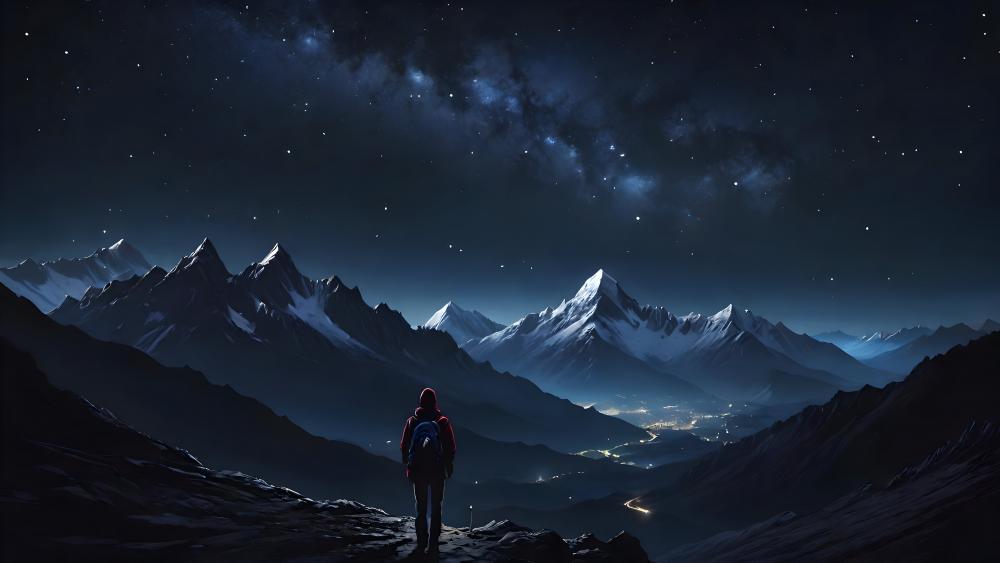 Starry Summit Solitude wallpaper