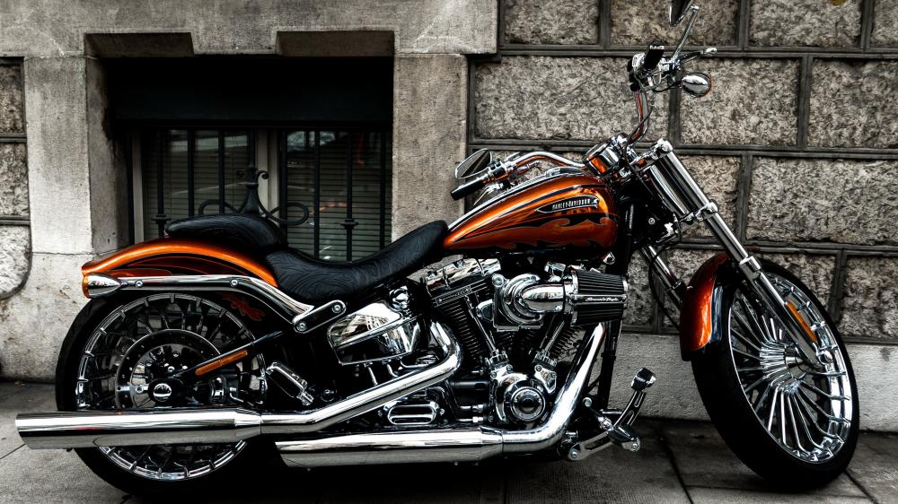 Orange and Chrome Harley-Davidson Pride wallpaper