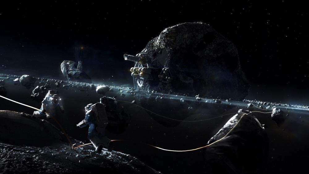 Asteroid Mining Operation in the Belt wallpaper