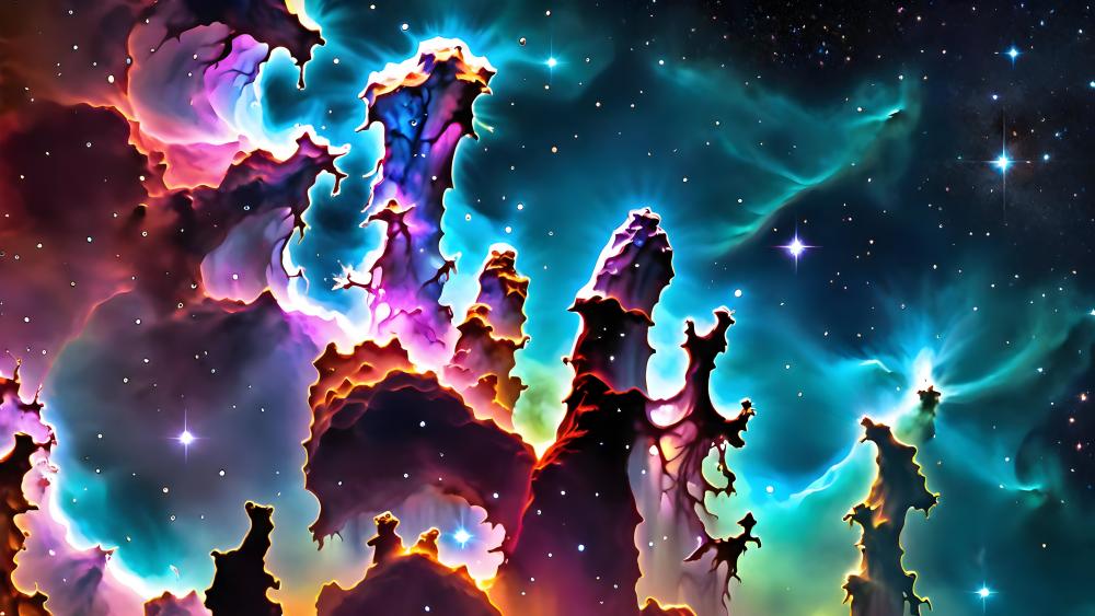 Stellar Dreamscape Amidst Cosmic Wonders wallpaper