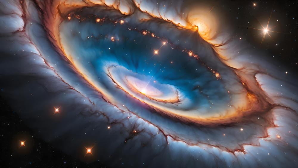 Majestic Nebula Embrace in Starry Expanse wallpaper