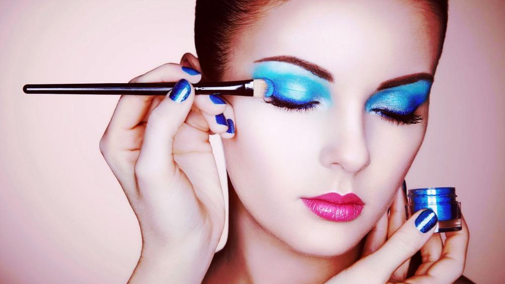 Vivid Blue Eyeshadow Elegance wallpaper