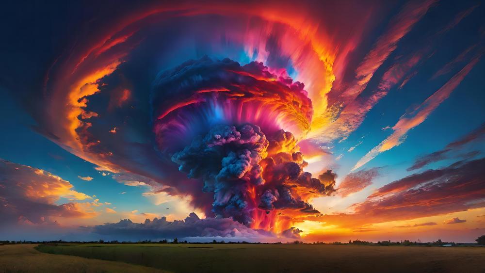 Surreal Storm of Colors Unleashed wallpaper