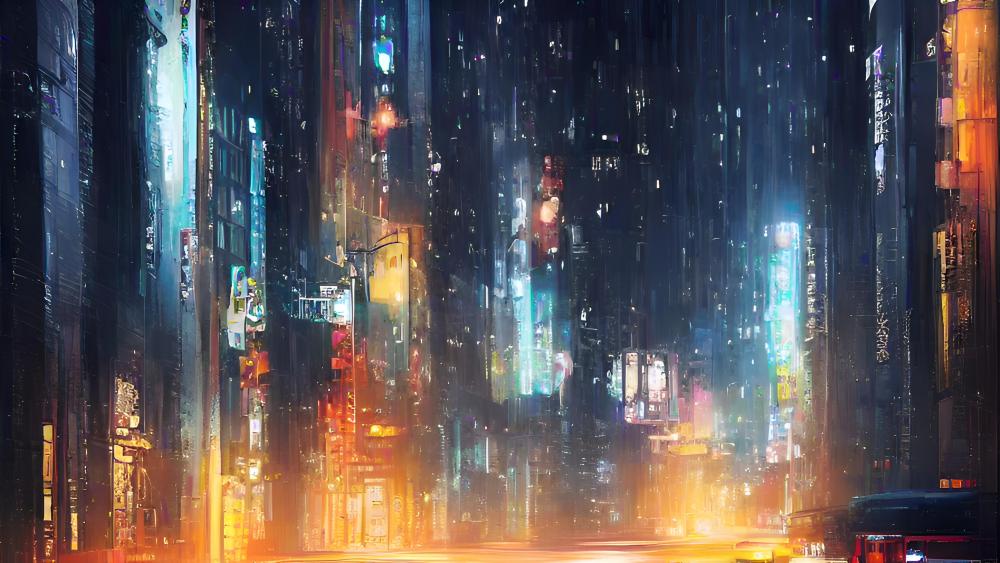 Neon Dreams in a Cyberpunk Metropolis wallpaper