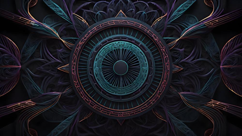 Futuristic Mandala Symphony wallpaper
