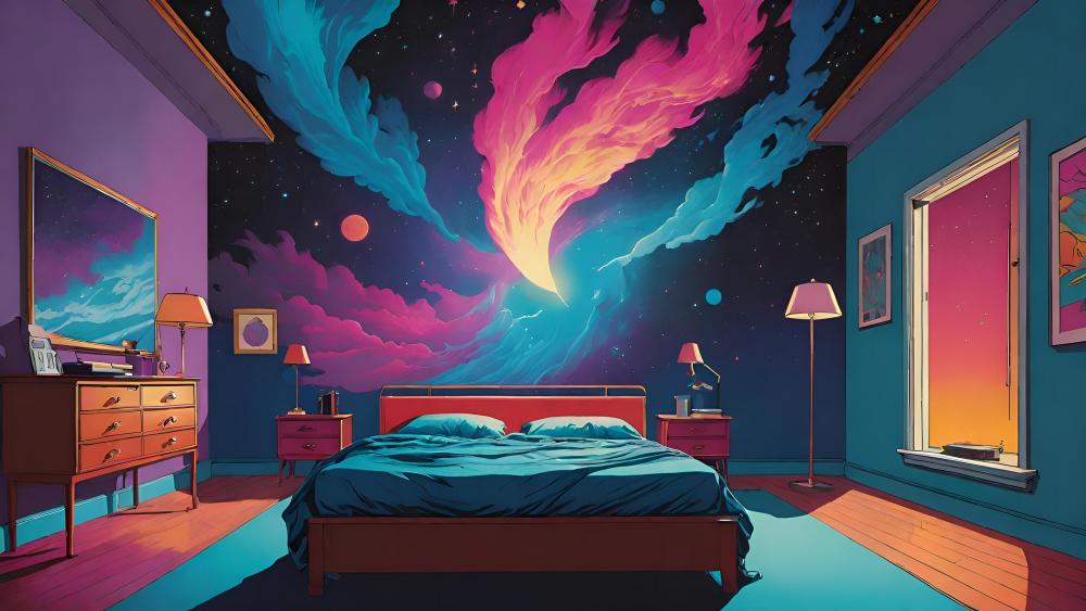 Cosmic Dream Bedroom Escape wallpaper