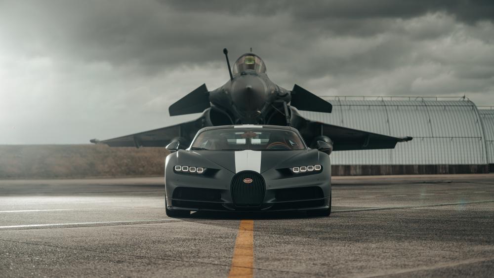 Bugatti Chiron Power Meets Fighter Jet Prestige wallpaper