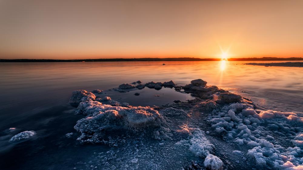 Golden Horizon at Dusk wallpaper