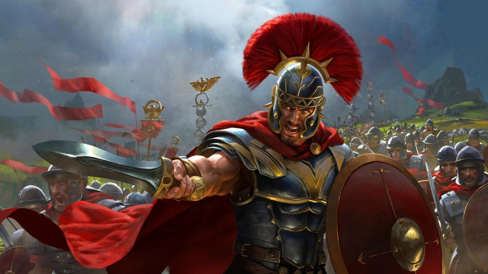 Roman Centurion Leading the Charge wallpaper