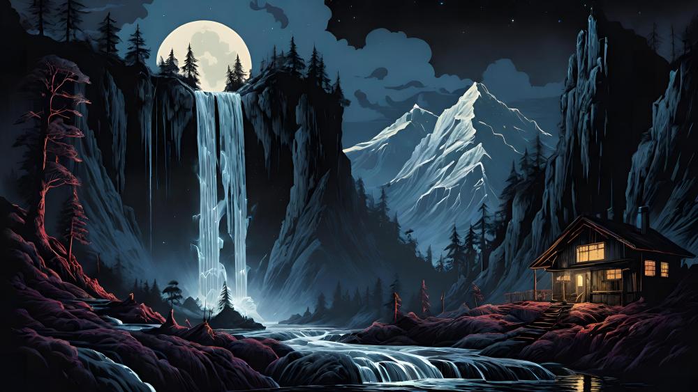 Moonlit Serenity in the Wilderness wallpaper