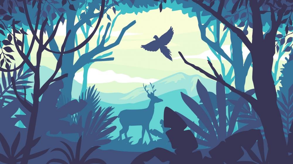 Enchanted Forest Silhouettes wallpaper