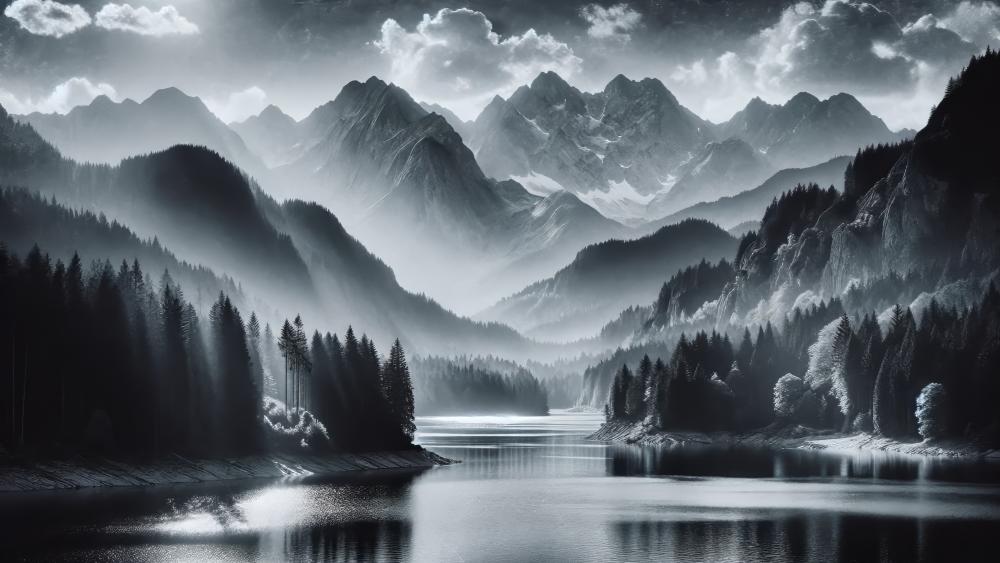 Misty Mountain Serenity wallpaper