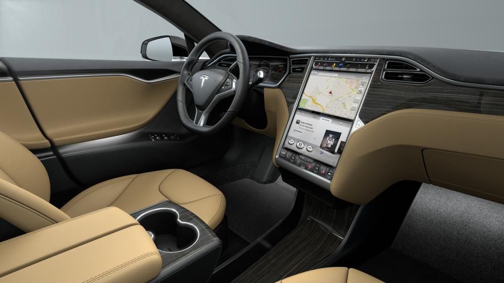 Luxury Meets Innovation in Tesla Model X Interior wallpaper