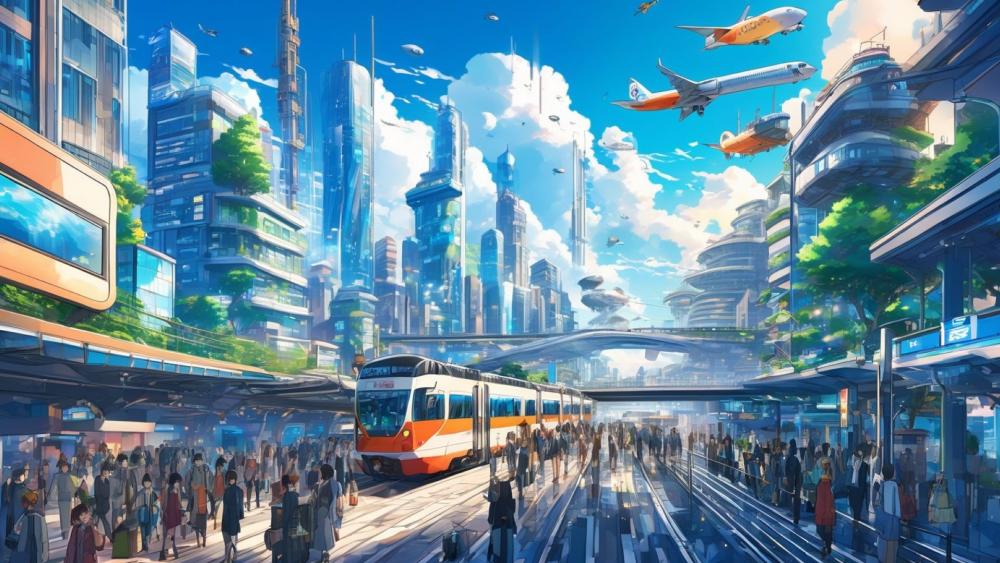 Air transport with commuters wallpaper