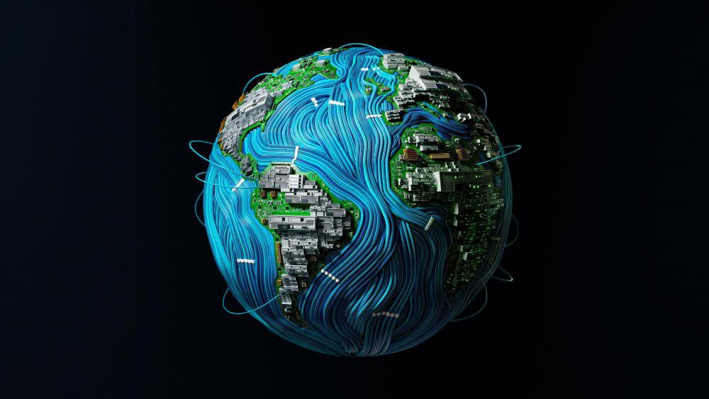Technological Earth in High Resolution wallpaper