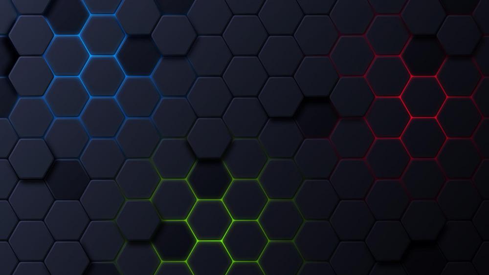 Hexagonal Spectrum Transition wallpaper