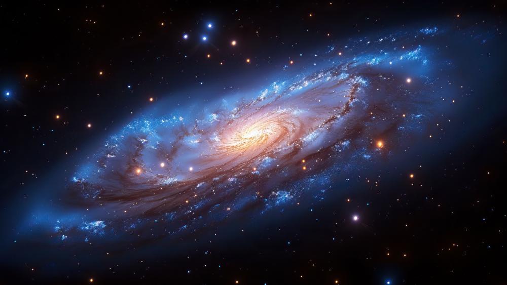Spiraling Nebula Glows in Cosmic Serenity wallpaper