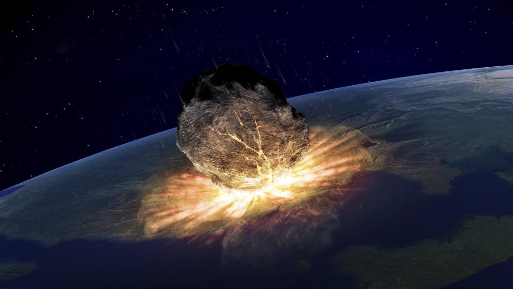 Meteor Impact on Earth's Horizon wallpaper