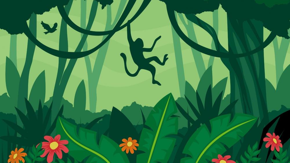 Enchanted Jungle Leap wallpaper