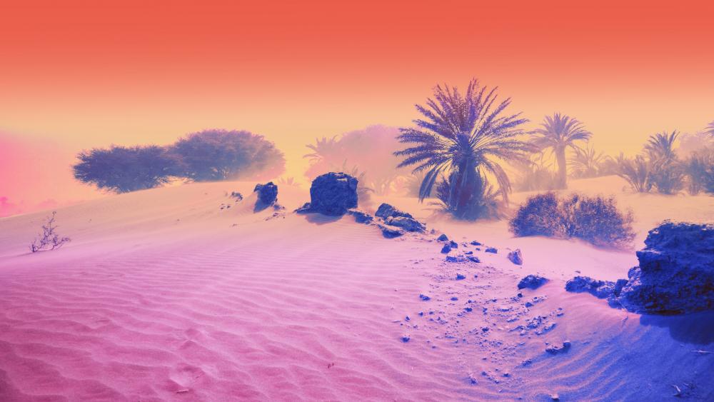 Neon Desert Dream wallpaper