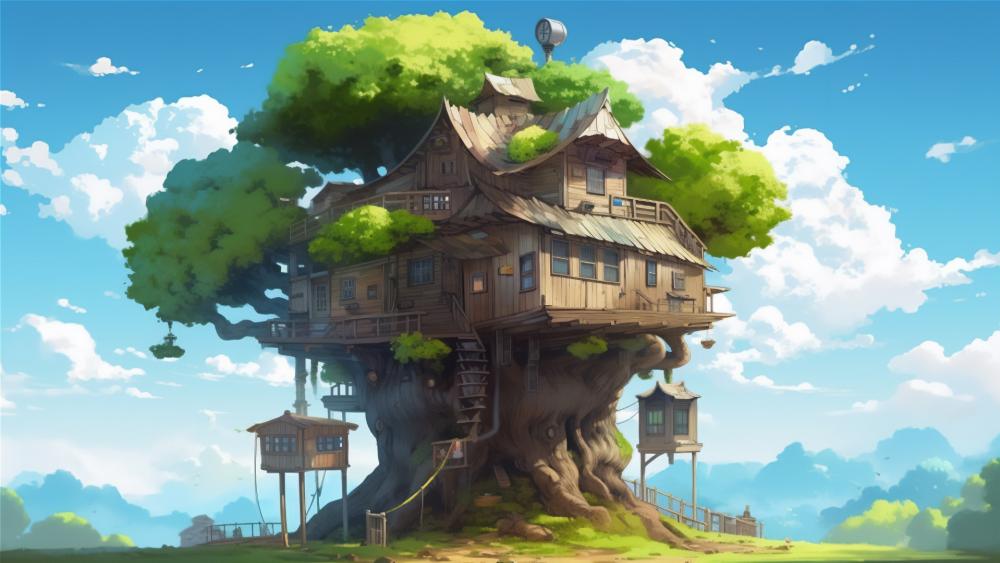 Enchanted Treehouse Haven wallpaper