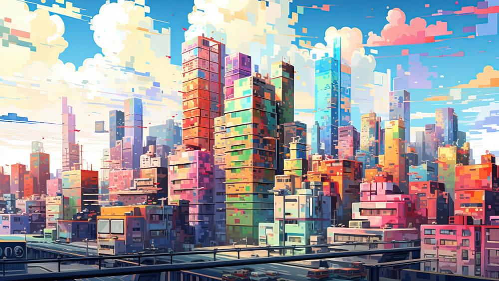 Vibrant Metropolis of Tomorrow wallpaper