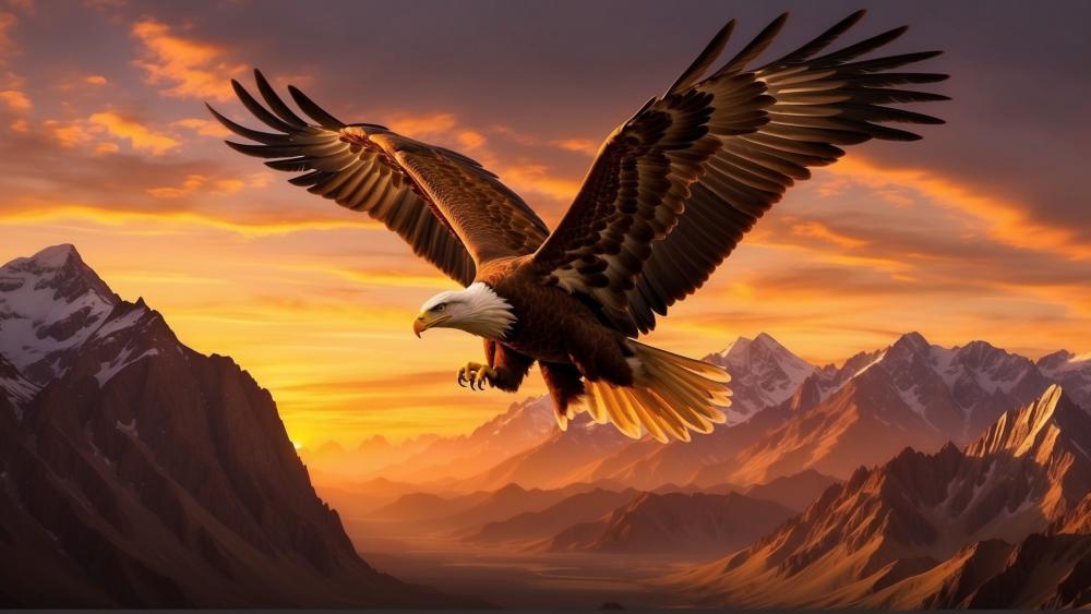 Majestic Flight of the Bald Eagle wallpaper
