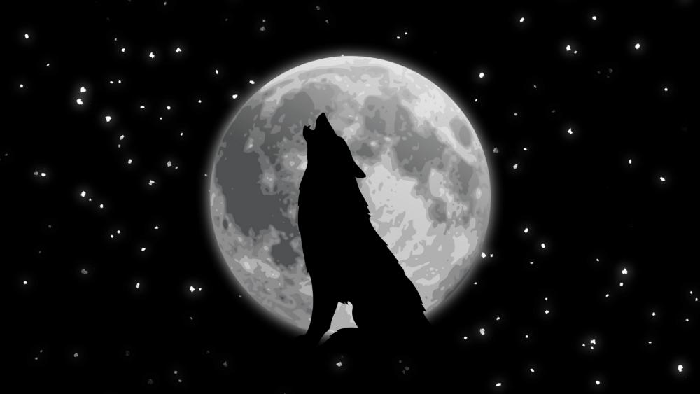 Howling wolf wallpaper