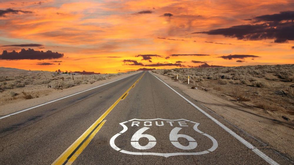 Route 66 Sunset Journey wallpaper