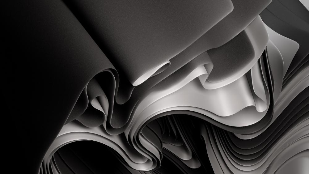 Monochrome Elegance in Abstract Waves wallpaper