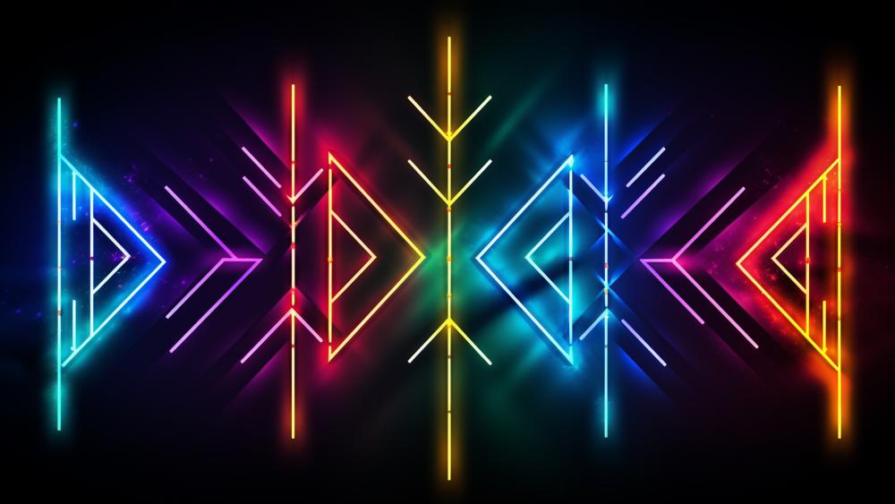 Neon Arrows Symmetry in the Dark wallpaper