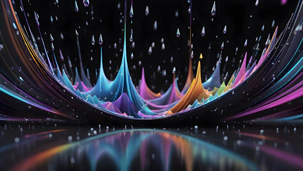 Vibrant Abstract Waves of Color wallpaper