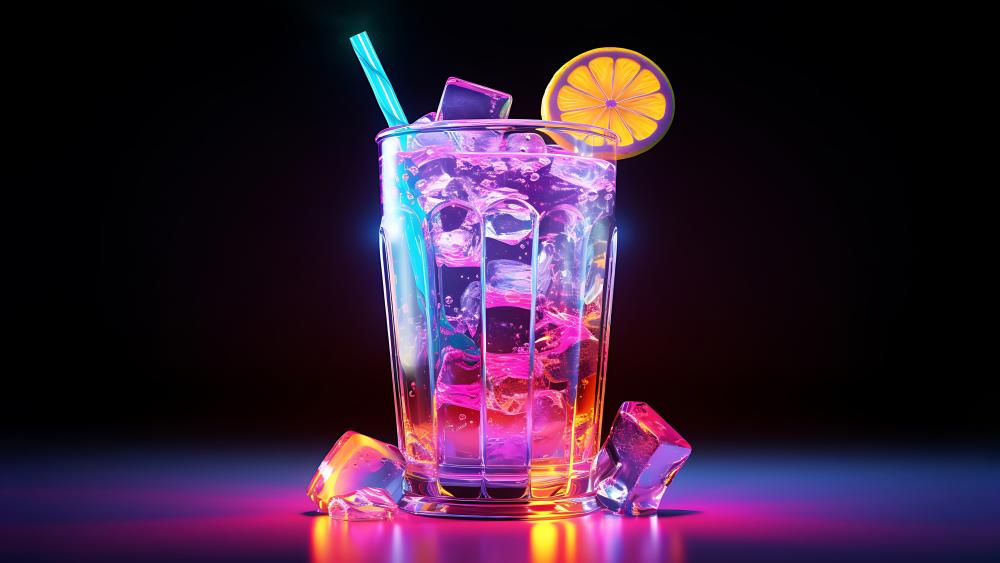 Neon Glow Purple Cocktail Delight wallpaper