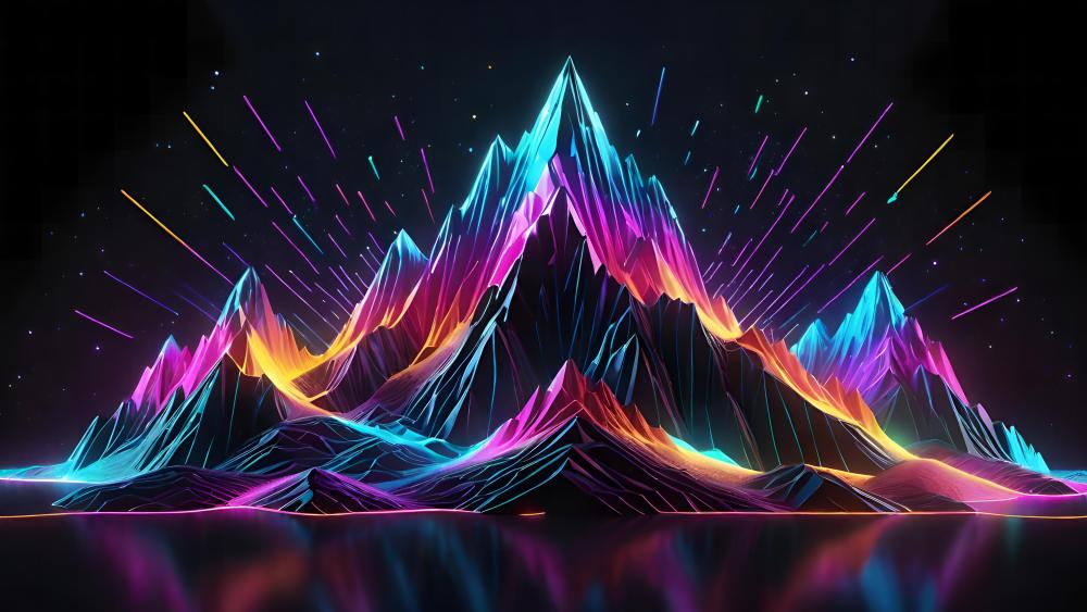 Neon Mountain Majesty wallpaper