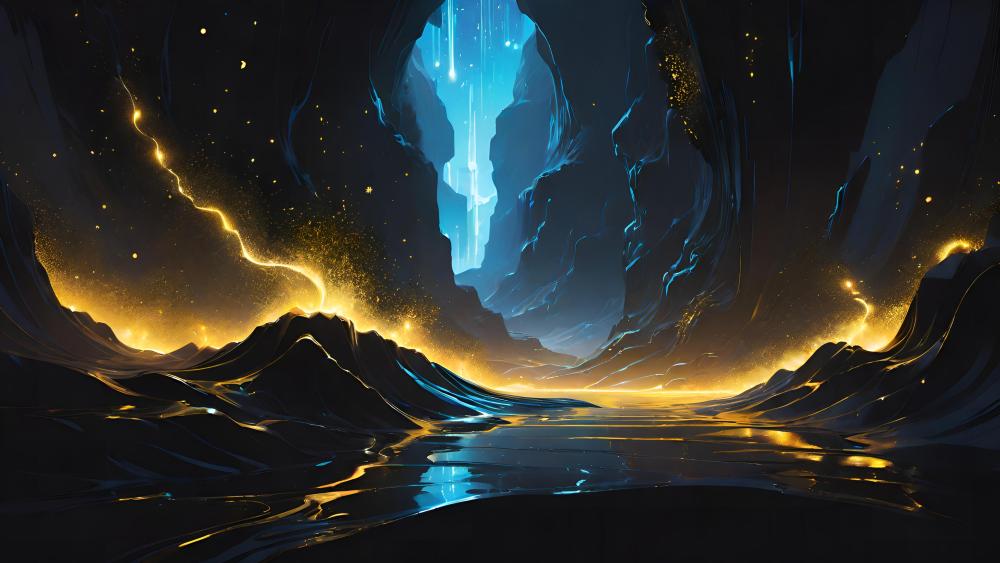 Mystical Cave of Luminous Wonders wallpaper