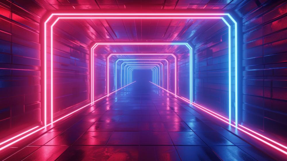 Neon Gateway to the Digital Realm wallpaper