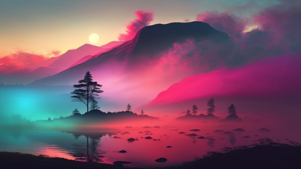 Mystical Mountain Sunrise wallpaper
