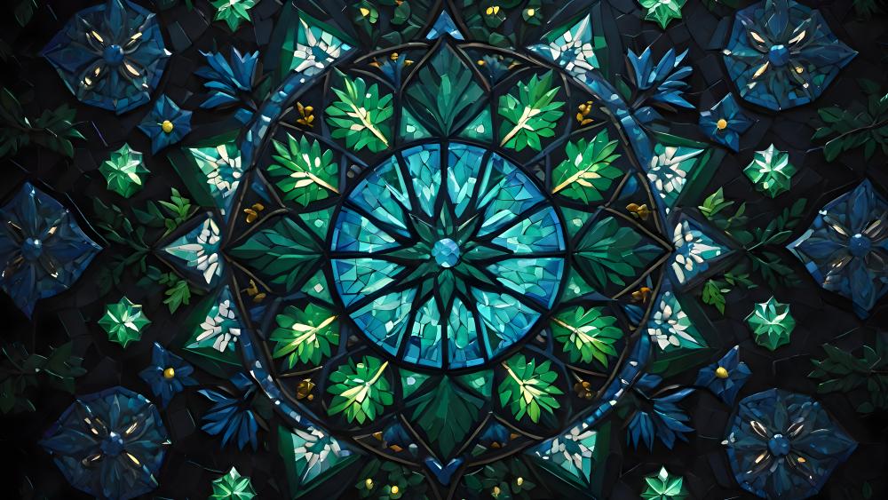 Mystic Emerald Mandala wallpaper