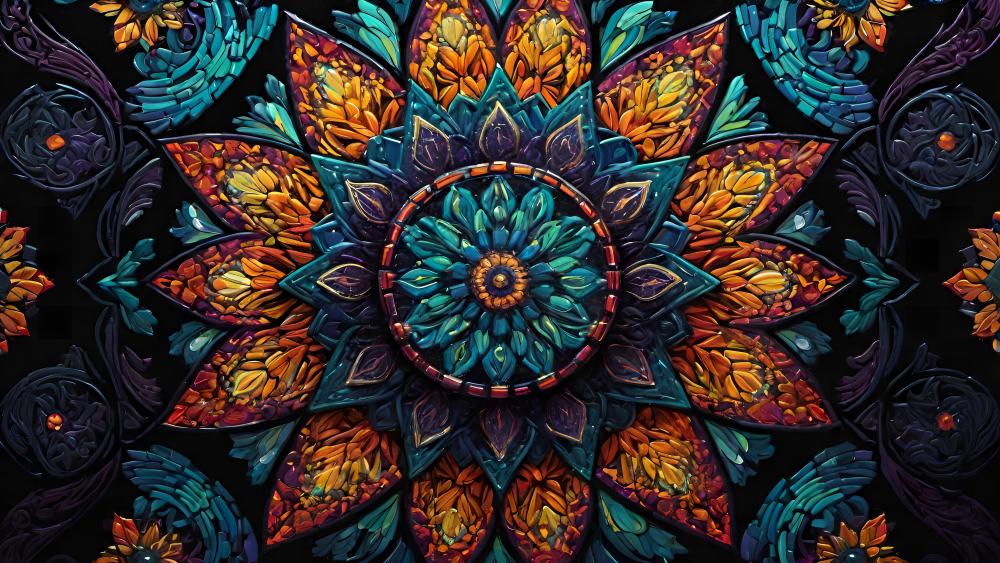 AI-Rendered Kaleidoscopic Mandala wallpaper