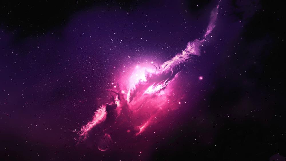 Cosmic Radiance in Purple Hues wallpaper