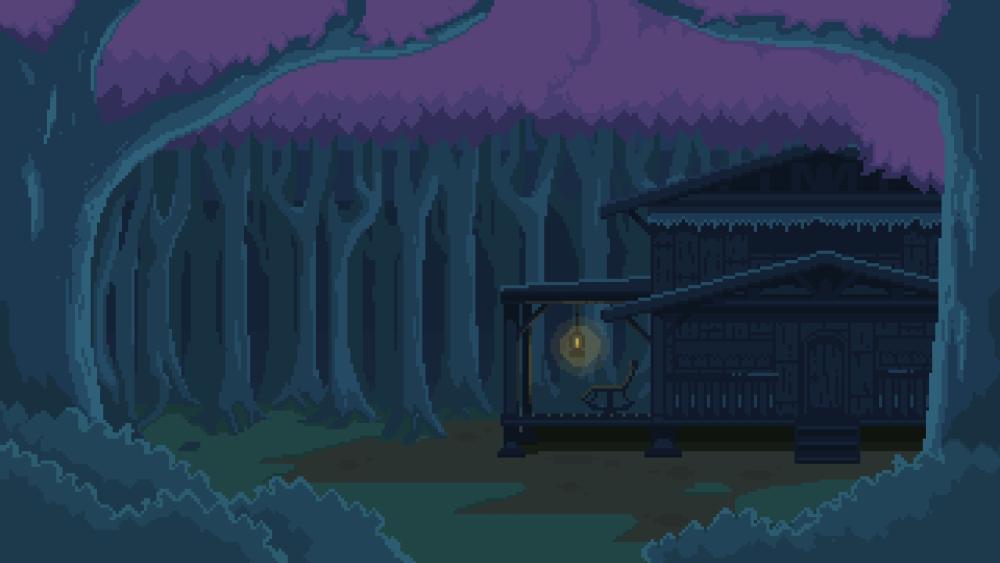 Pixel Art - Cabin in the Forest wallpaper