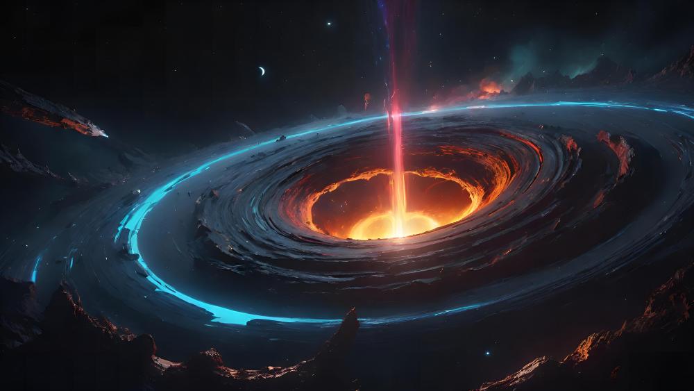 Cosmic Swirl Around A Supermassive Black Hole wallpaper