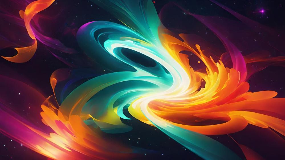 Vivid Cosmic Dance of Colors wallpaper