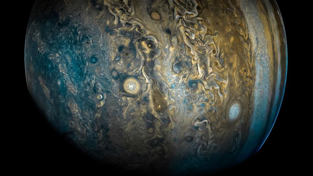 Jupiter's Swirling Vortex of Clouds wallpaper