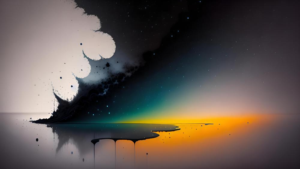 Cosmic Splash In Twilight Hues wallpaper