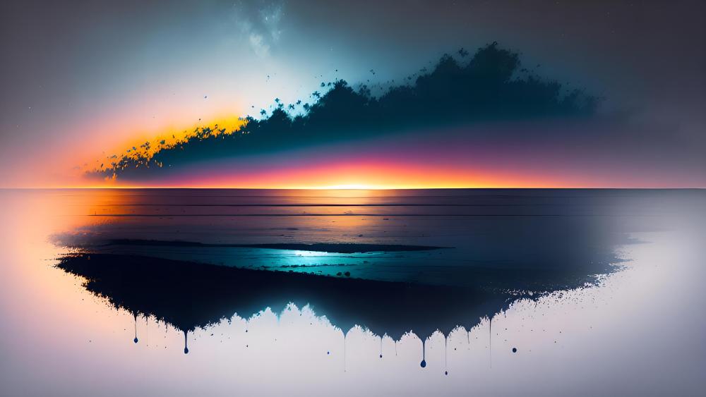 Surreal Sunset Reflection wallpaper