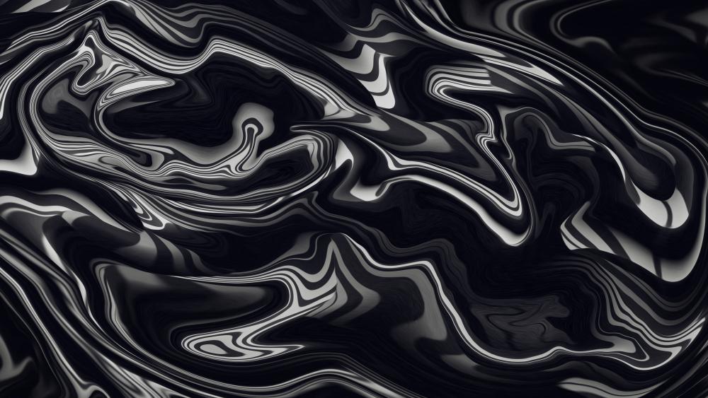 Monochrome Liquid Swirls wallpaper
